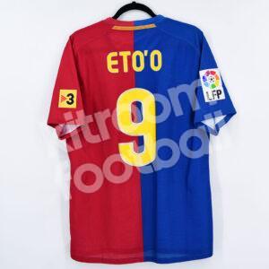 2008-09 Barcelona Home Match Worn Shirt #9 ETOO La Liga (L) Very Good - Image 1