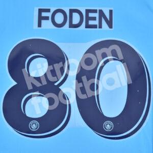 2016-17 Manchester City Home Name Number Set #80 FODEN Cup Repro