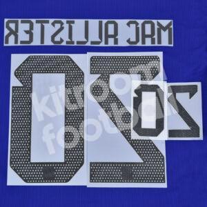 FIFA World Cup Qatar 2022 Argentina Name Number Set #20 MAC ALLISTER Away Repro - Image 3