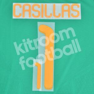 Spain World Cup 2010 Goalkeeper Name Number Set #1 CASILLAS Repro