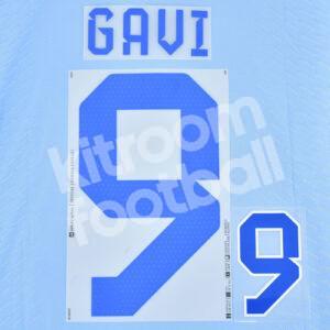 Official FIFA World Cup Qatar 2022 Spain Name Number Set #9 GAVI Away