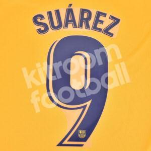 Official 2019-20 Barcelona Away Name Number Set #9 SUAREZ La Liga Stadium Version