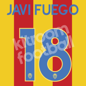 2015-16 Valencia Senyera Name Number Set #18 JAVI FUEGO Repro