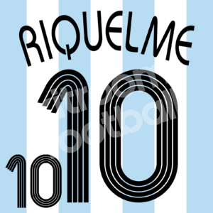 Argentina FIFA World Cup 2006 Home Name Number Set #10 RIQUELME Repro - Image 1