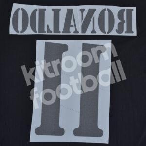 2002-03 Real Madrid Away Name Number Set #11 RONALDO Repro - Image 3