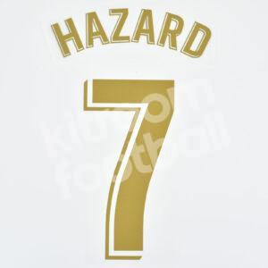 2019-20 Real Madrid Home Name Number Set #7 HAZARD La Liga Repro