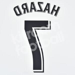 2019-20 Real Madrid Home Name Number Set #7 HAZARD La Liga Repro - Image 3
