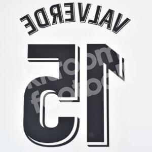 2019-20 Real Madrid Home Name Number Set #15 VALVERDE La Liga Repro v2 - Image 3