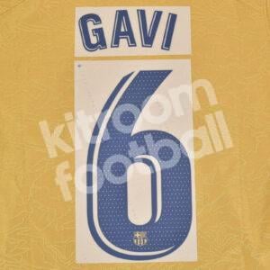 2022-23 Barcelona Away Name Number Set #6 GAVI La Liga Repro