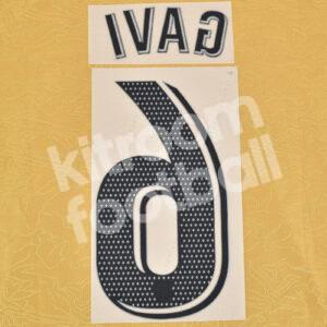 2022-23 Barcelona Away Name Number Set #6 GAVI La Liga Repro - Image 3