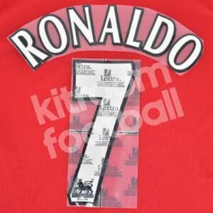2002-07 Manchester United Home Name Number Set #7 RONALDO Premier League Repro