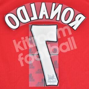 2002-07 Manchester United Home Name Number Set #7 RONALDO Premier League Repro - Image 3