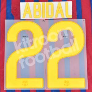 Original Player Issue 2011-12 Barcelona Name Number Set #22 ABIDAL Sipesa