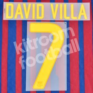Original Player Issue 2011-12 Barcelona Name Number Set #7 DAVID VILLA Sipesa