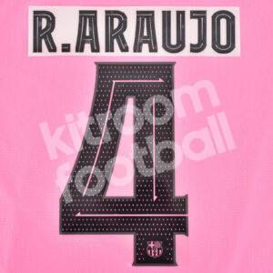 Original Player Issue 2020-21 Barcelona Third Name Number Set #4 R. ARAUJO Champions League