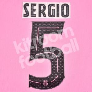 Original Player Issue 2020-24 Barcelona Third Name Set #5 SERGIO Champions League