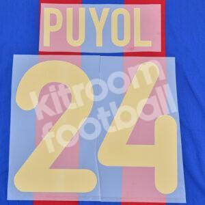 2001-02 Barcelona Home Name Number Set #24 PUYOL Repro