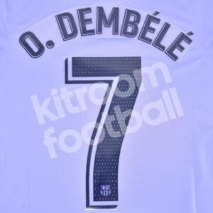Original Player Issue 2021-22 Barcelona Away Name Number Set #7 O. DEMBELE Avery