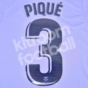 Original Player Issue 2021-22 Barcelona Away Name Number Set #3 PIQUE Avery