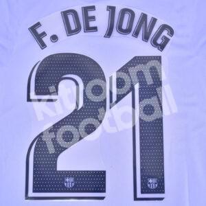 Original Player Issue 2021-22 Barcelona Away Name Number Set #21 F. DE JONG Avery