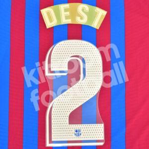 Original Player Issue 2021-22 Barcelona Home Name Number Set #2 DEST Avery