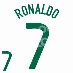 UEFA Euro 2008 Portugal Away Name Number Set #7 RONALDO Repro