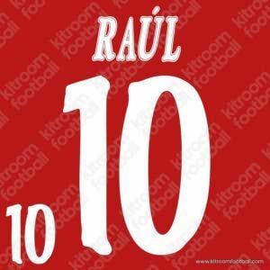 Spain World Cup 1998 Home White Name Number Set #10 RAUL Repro