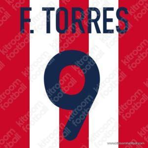 2001-02 Atletico Madrid Home & Third Name Set #9 Fernando TORRES (Repro) - Image 1
