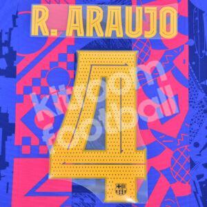 2020-22 Barcelona Third Player Issue Name Number Set #4 R. ARAUJO Champions League Avery