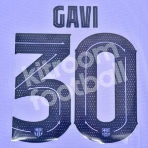 Original Player Issue 2021-22 Barcelona Away Name Number Set #30 GAVI Cup Version