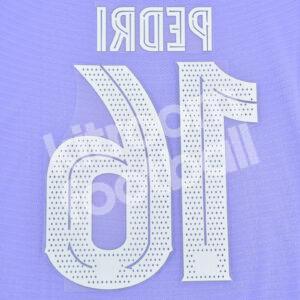 Original Player Issue 2021-22 Barcelona Away Name Number Set #16 PEDRI Cup Version - Image 3
