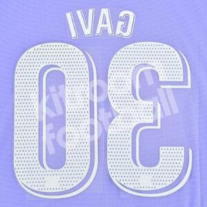 Original Player Issue 2021-22 Barcelona Away Name Number Set #30 GAVI Avery - Image 3