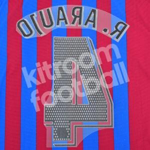 Original Player Issue 2021-22 Barcelona Home Name Number Set #4 R. ARAUJO Avery - Image 3