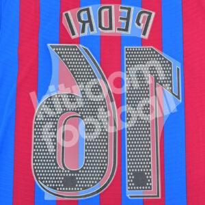 Original Player Issue 2021-22 Barcelona Home Name Number Set #16 PEDRI Avery - Image 3