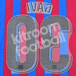Original Player Issue 2021-22 Barcelona Home Name Number Set #30 GAVI Avery - Image 3