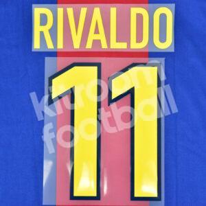 1998-99 Barcelona Home Name Number Set #11 RIVALDO Repro v2