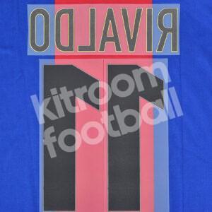 1998-99 Barcelona Home Name Number Set #11 RIVALDO Repro v2 - Image 3