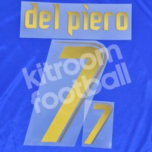 World Cup 2006 Italy Name Number Set Home #7 DEL PIERO Repro v2
