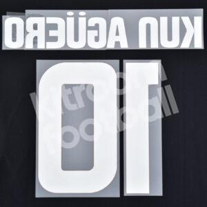 Original Player Issue 2008-10 Atletico Madrid Away Name Number Set #10 KUN AGÜERO Sipesa - Image 3