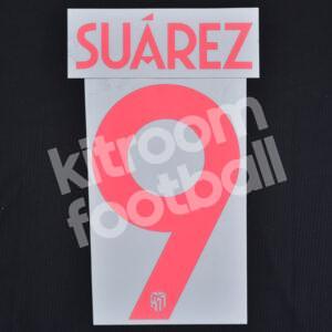Official 2020-21 Atletico Madrid Away Name Number Set #9 SUAREZ - Image 1