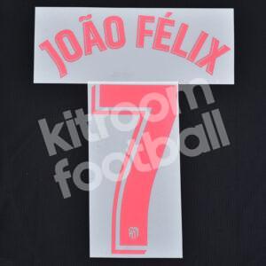 Original Player Issue 2020-21 Atletico Madrid Away #7 JOAO FELIX Name Number Set Red La Liga