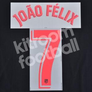 Original Player Issue 2019-20 Atletico Madrid Away #7 JOAO FELIX Name Number Set Red La Liga - Image 1
