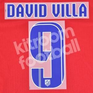 Original Player Issue 2013-14 Atletico Madrid Home Name Set #9 DAVID VILLA