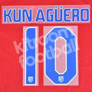 Original Player Issue 2010-12 Atletico Madrid Home Name Number Set #10 KUN AGÜERO Sipesa - Image 1
