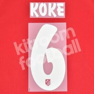 Original Player Issue 2015-16 Atletico Madrid Home Name Number Set #6 KOKE