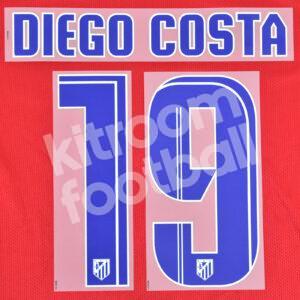 Original Player Issue 2013-14 Atletico Madrid Home Name Set #19 DIEGO COSTA - Image 1