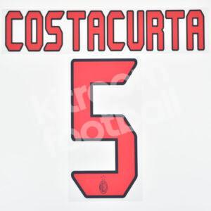 Original Player Issue 2004-07 AC Milan Away Name Number Set #5 COSTACURTA