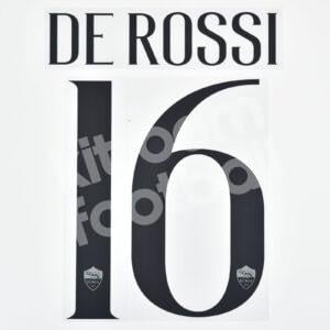 Original Player Issue 2018-19 AS Roma Name Number Set Away #16 DE ROSSI Stilscreen