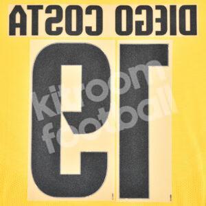 Original Player Issue 2013-14 Atletico Madrid Away Name Set #19 DIEGO COSTA - Image 3