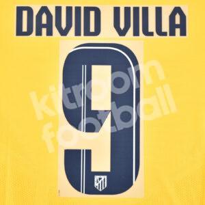 Original Player Issue 2013-14 Atletico Madrid Away Name Set #9 DAVID VILLA